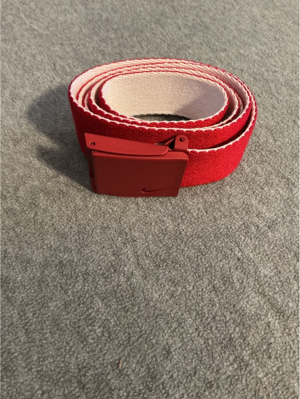 Nike reversible web belt red and white